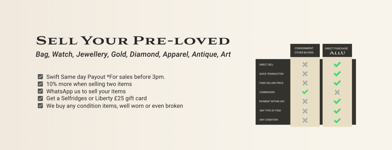 Sell Your Pre-Loved(Bag, Watch, Jewellery, Gold, Diamond, Apparel, Antique, Art)